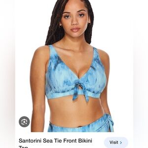 Santorini sea tie front bikini top size 38e